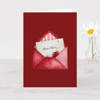 Carte Red Cherry Heart Envelope Valentine's Day