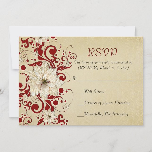 Carte Red Christmas Swils Gold RSVP (Devant)