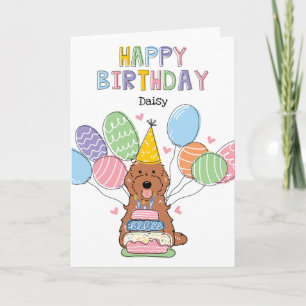 Carte Red Cockapoo Cavapoo Chien Joyeux anniversaire