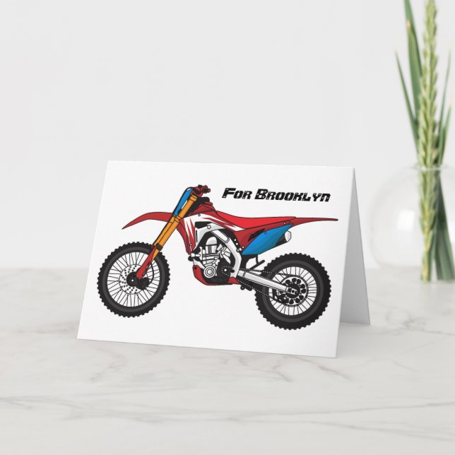 Carte Red dirt bike motorcycle (Devant)