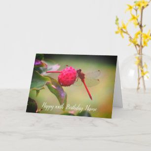 Carte Red Dragonfly Nature Personnalisée Anniversaire 