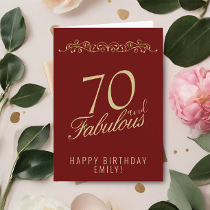 Carte Red Elegant 70 et fabuleux ornement 70e anniversai