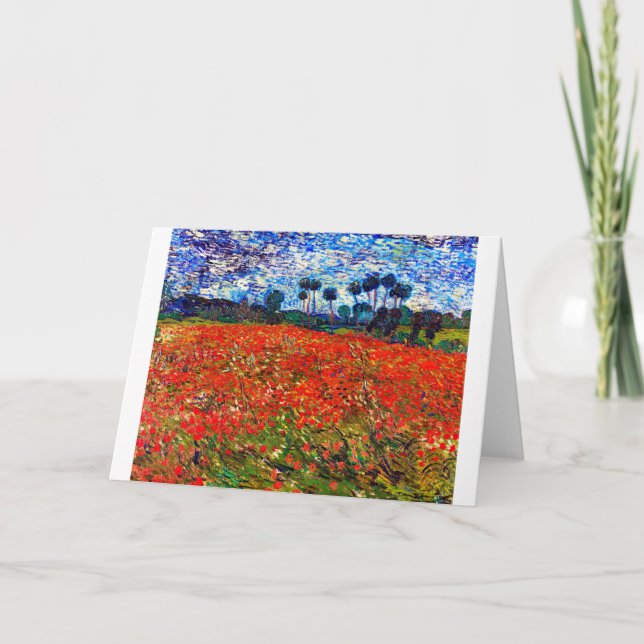 Carte Red Flower Field, Van Gogh (Devant)