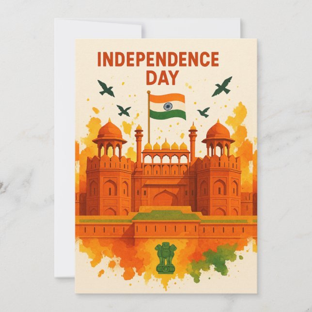 Carte Red Fort India Independence Day (Devant)