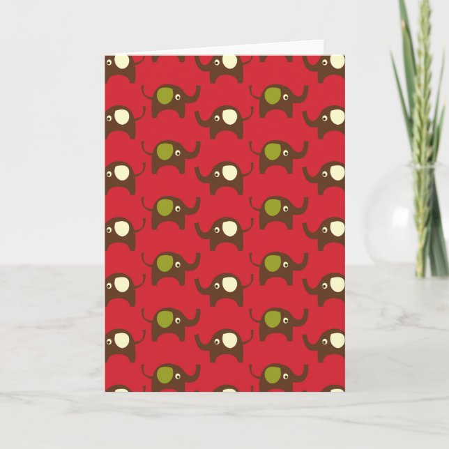 Carte Red good éléphants motif print (Devant)