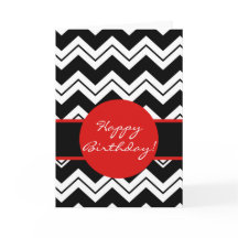 Red Graphic noir & blanc Zizzag Chevron Anniversai