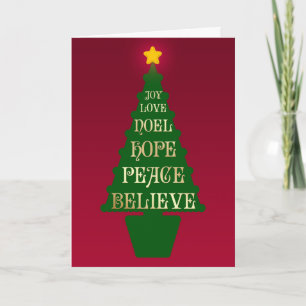 Carte Red, Green, Gold Christmas Tree Card