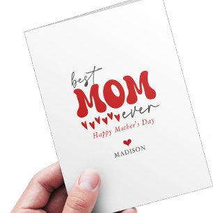 Carte Red Grey mignonne meilleure maman jamais