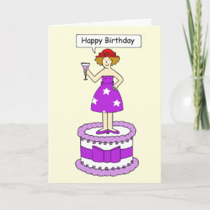 Carte Red Hat Lady Happy Birthday