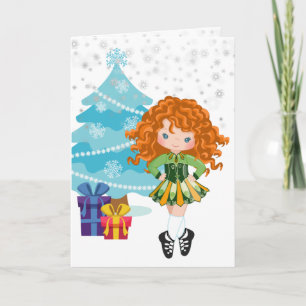 Carte Red head Irish Dancer Noël