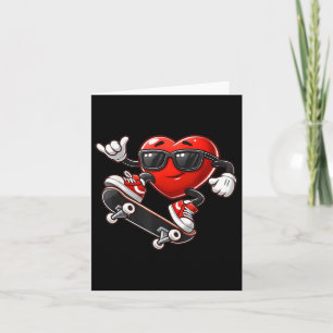 Carte Red Heart Skateboard Valentines Day Toddler Kid