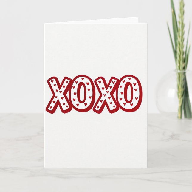 Carte Red Hearts Xoxo Pattern Card (Devant)