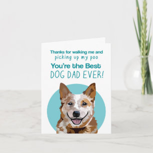 Carte Red Heeler Chien papa drôle de Fête des pères