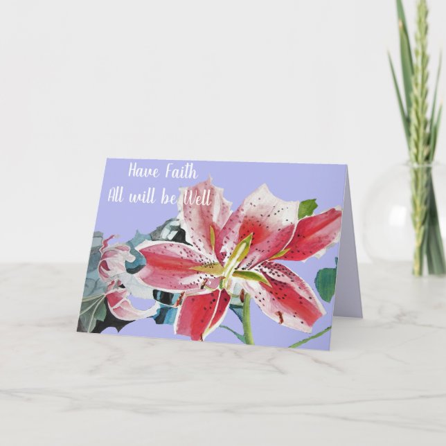 Carte Red Lily All Sera Bien floral Big God Card (Devant)