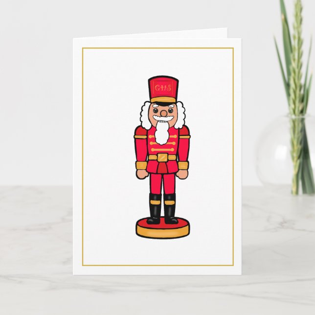 Carte Red Nutcracker Blank Inside Christmas Card (Devant)