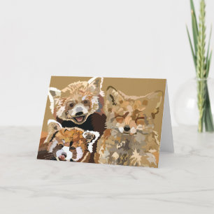 Carte Red Panda et Red Fox, amis pour toujours