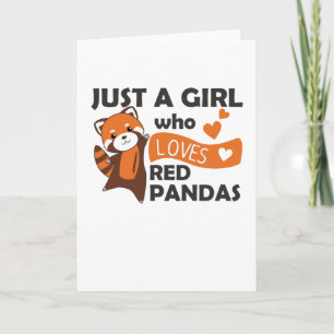 Carte Red Pandas Girl Love Red Panda Kawaii Cute Animaux