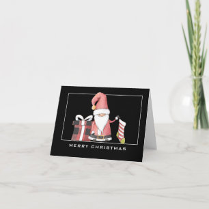 Carte Red Père Noël Gnome avec Stocker & Cadeau Noël