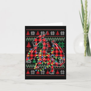 Carte Red Plaid Dragon lumières de Noël laid Noël S
