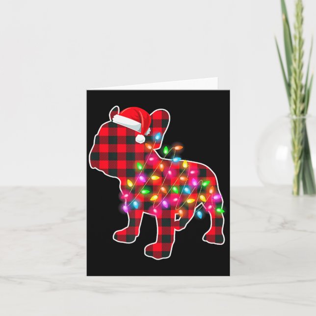 Carte Red Plaid French Bulldog Christmas Pajamas Xmas Li (Devant)