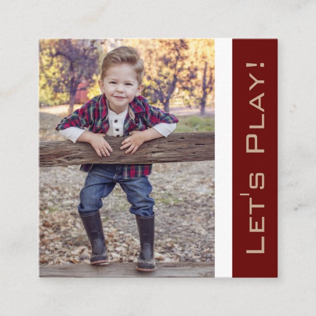 Carte Red Playdate tendance avec photo (Devant)