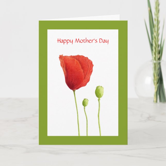 Carte Red Poppy pour la fête des mères (Devant)