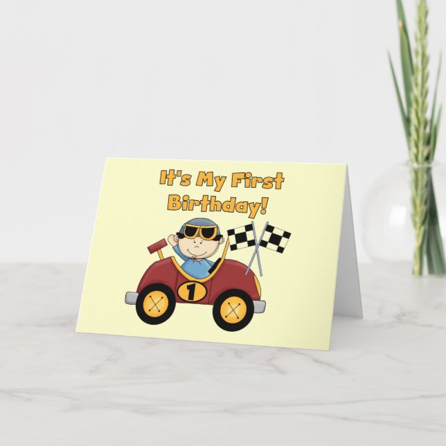 Carte Red Race Car 1er Anniversaire Tshirts et cadeaux (Devant)