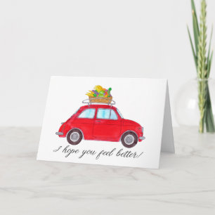 Carte Red Retro Fiat 500 Va bien