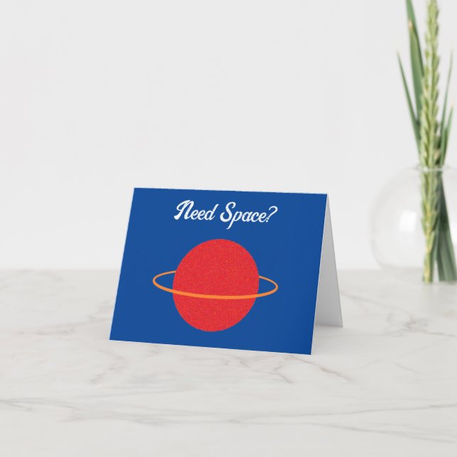 Carte Red Retro Planet, Caricature classique de l'espace (Devant)
