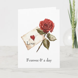 Carte Red Rose Heart Love
