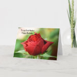 Carte Red Rose  To my God Mother Happy Birthday Card<br><div class="desc">A Close up photograph of a beautiful single red rose</div>