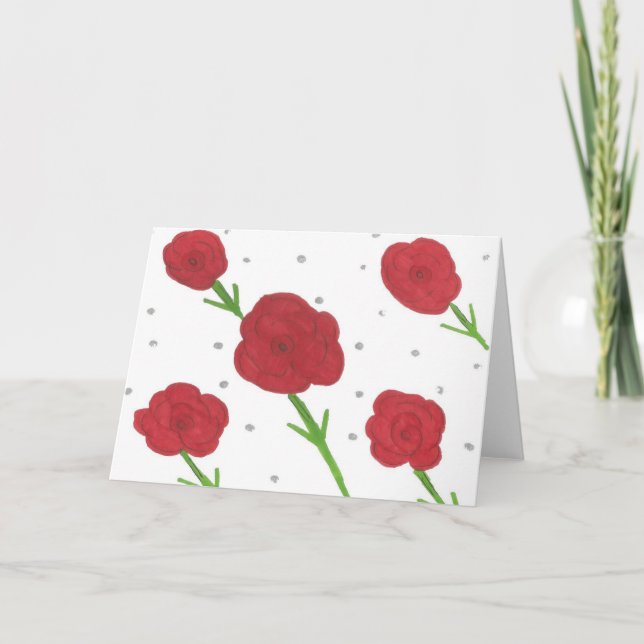 Carte Red Roses All Occasion Grey Card (Devant)
