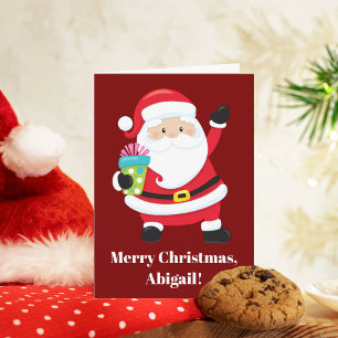 Carte Red Santa Claus Customisé Enfants Noël