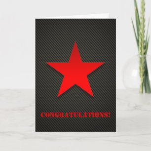 Carte Red Star sur fibre de carbone noire