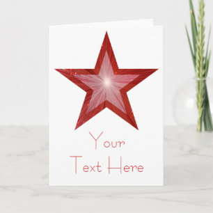 Carte Red Star 'Your Text' blanc vertical