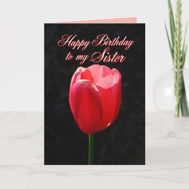 Carte Red Tulip Bonne soeur d'anniversaire (Devant)