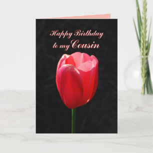Carte Red Tulip Joyeux Cousin d'anniversaire