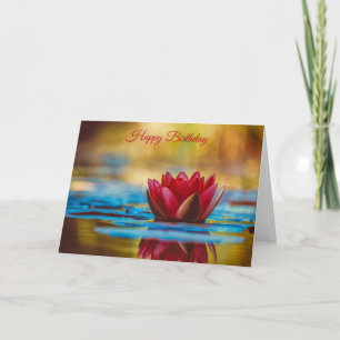 Carte Red Water Lily - Joyeux anniversaire