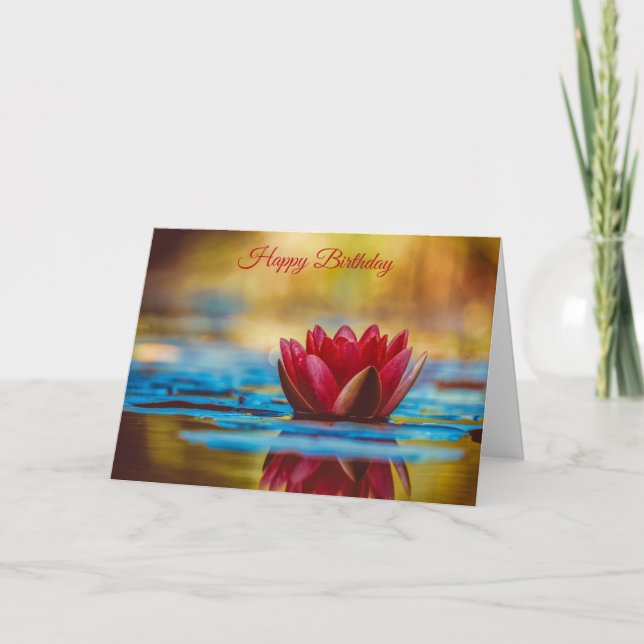 Carte Red Water Lily - Joyeux anniversaire (Devant)