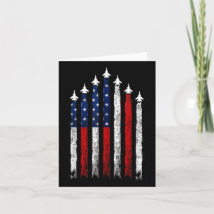 Carte Red White Blue Fighter Jets Drapeau 4 juillet Usa