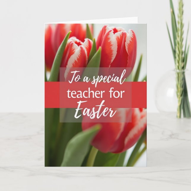 Carte Red White Flower Thank You Card (Devant)