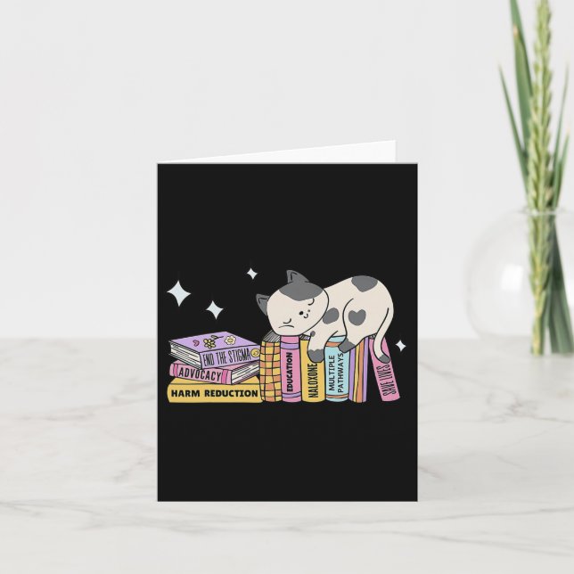 Carte Réduction des risques de livre mignon pour chat sa (Devant)