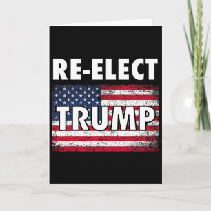 Carte Réélire le maillot Trump avec le drapeau américain