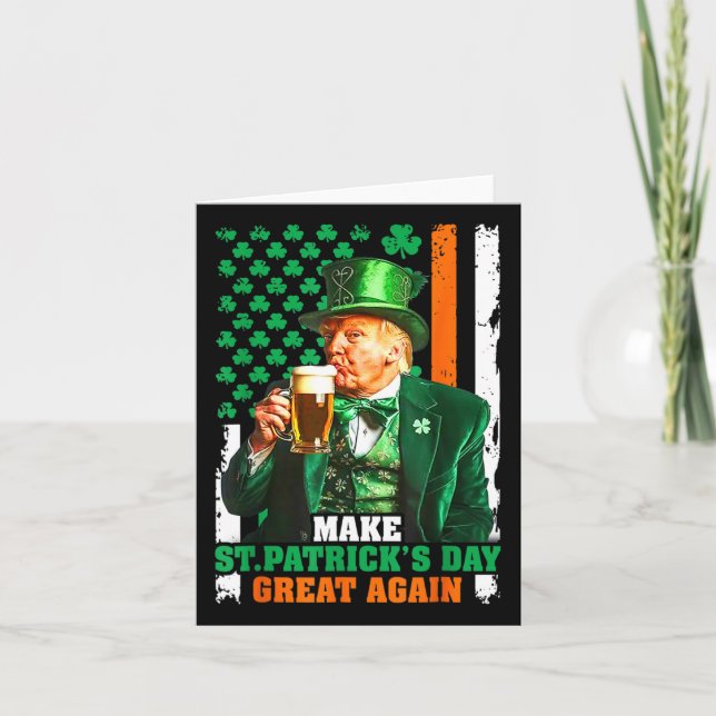 Carte Refaire la Saint-Patrick Grande Encore Drapeau USA (Devant)