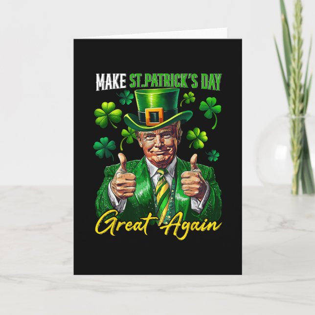 Carte Refaire la Saint-Patrick Grande Encore Trèfle Trum (Devant)