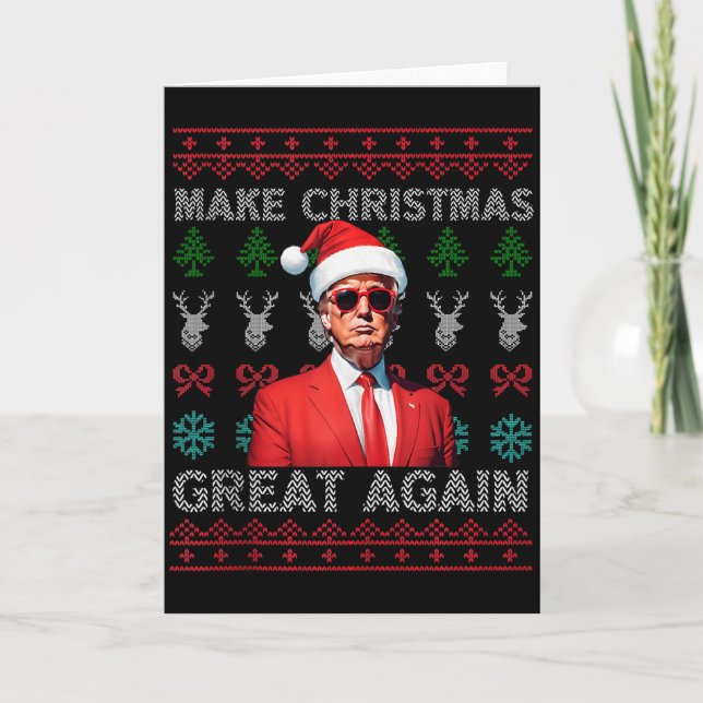 Carte Refaire Noël Grande Encore Trump Noël Drôle 2 (Devant)
