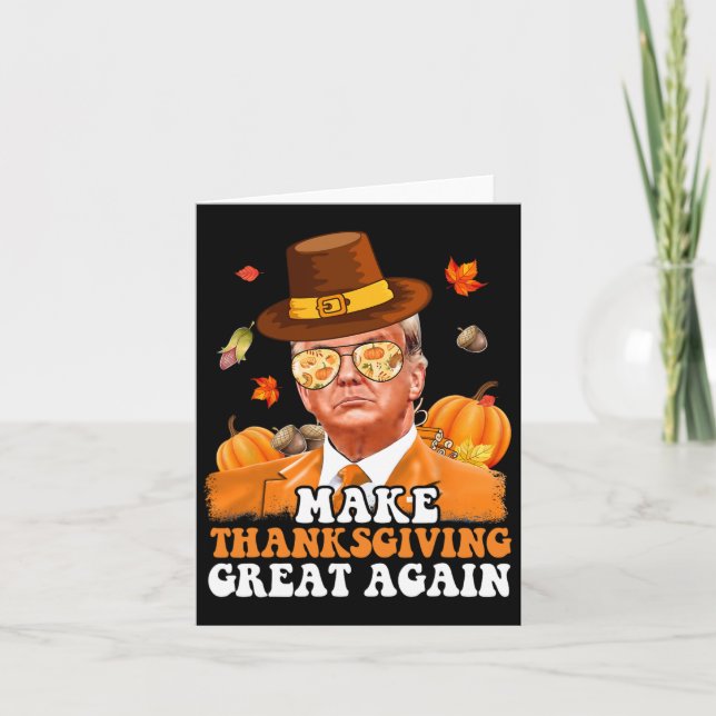 Carte Refaire Thanksgiving Great Again Automne Feuilles  (Devant)