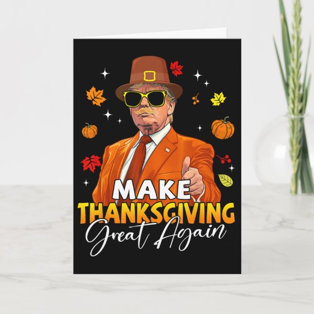 Carte Refaire Thanksgiving Great Again Automne Feuilles  (Devant)