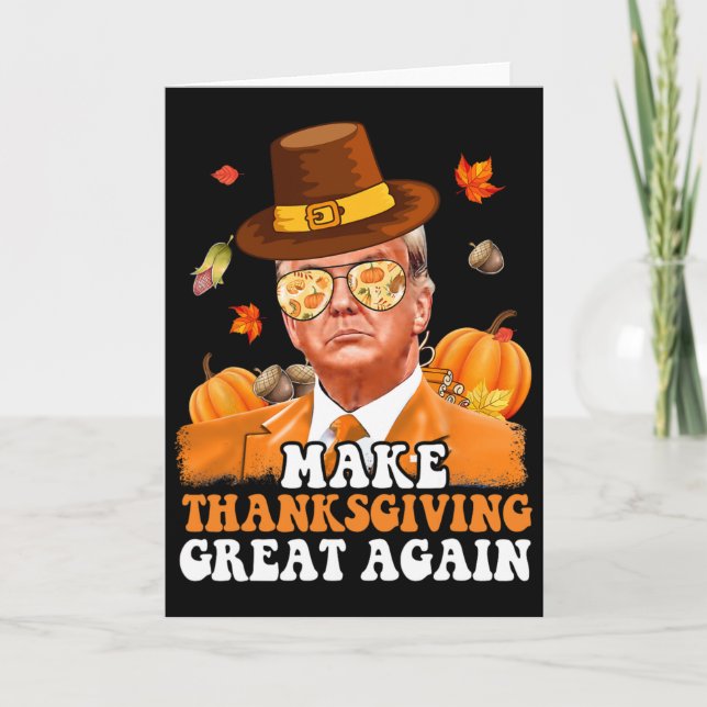 Carte Refaire Thanksgiving Great Again Automne Feuilles  (Devant)
