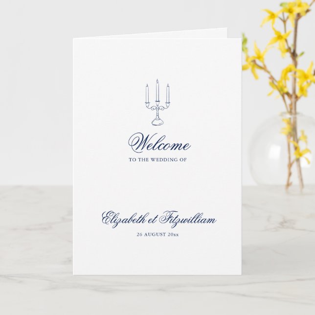 Carte Référencement minimaliste Mariage bougies Livret/P (Fleur jaune)